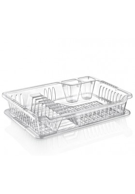 041097 HOBBY SMALL CLEAR VIOLET DISH DRAINER WITH TRAY 